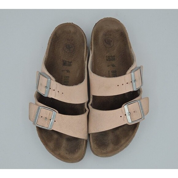 Birkenstock Arizona Two Strap Pink Ladies Size 38 US Size 7 - 7.5 Slides Slip On - Picture 4 of 8